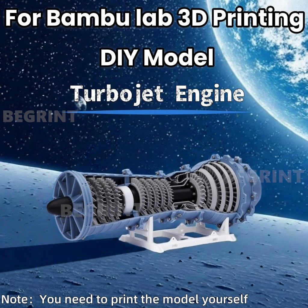 Bambu Lab 3D Printer DIY Model Jet Engine Model Components DIY Kit Bambulabs 3D Printing Toys Gift Bamboo Lab P1P P1S X1C A1mini