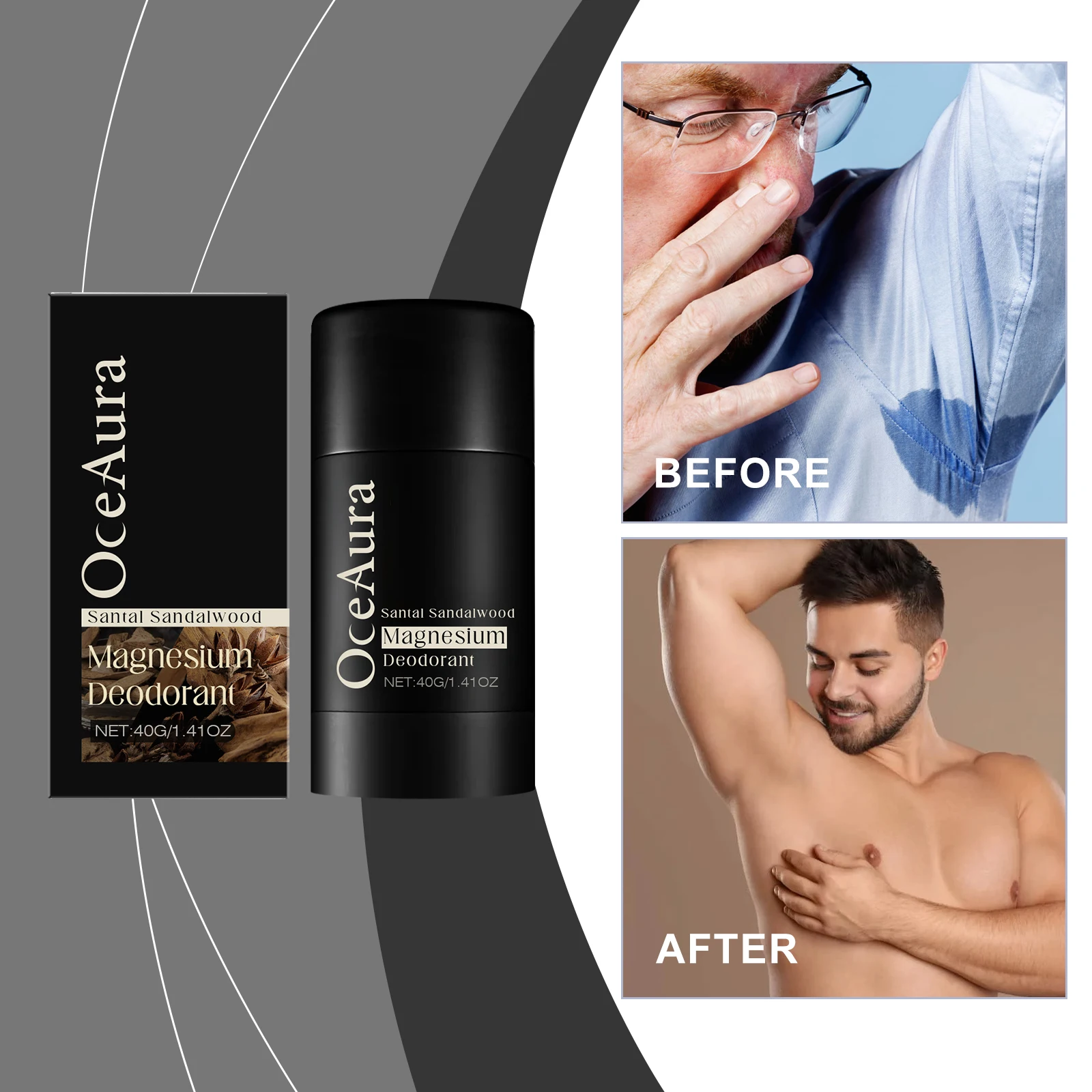 

Мужской дезодорант из сандалового дерева, против пота, сохраняет сухость, стойкий аромат, удаляет запах подмышек, освежающие палочки под мышками, нежные 40 г