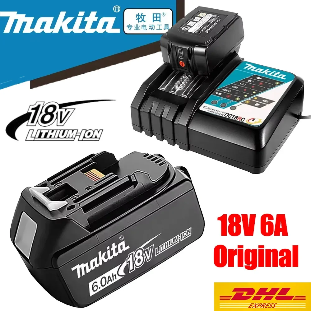 

100% Original 18V Battery Makita 6Ah 6000mAh for Makita BL1830B BL1850B BL1850 BL1840 BL1860 BL1815 Replacement Lithium Battery