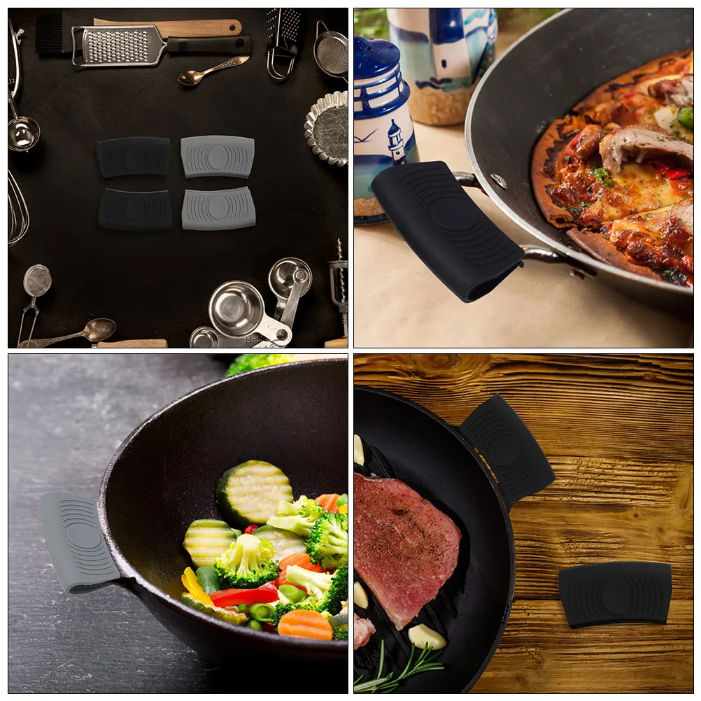 

8Pcs Silicone Handle Cover Set Heat Insulation Pot Holder Sleeves for Pans Skillets Milk Pans Anti-Burn Kitchen Accessories