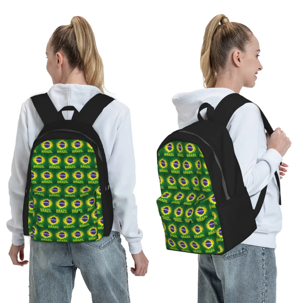 

Brazil Flag Backpack Boys Girls BookBag Children School Bag Computer Shoulder Bags for Men Women