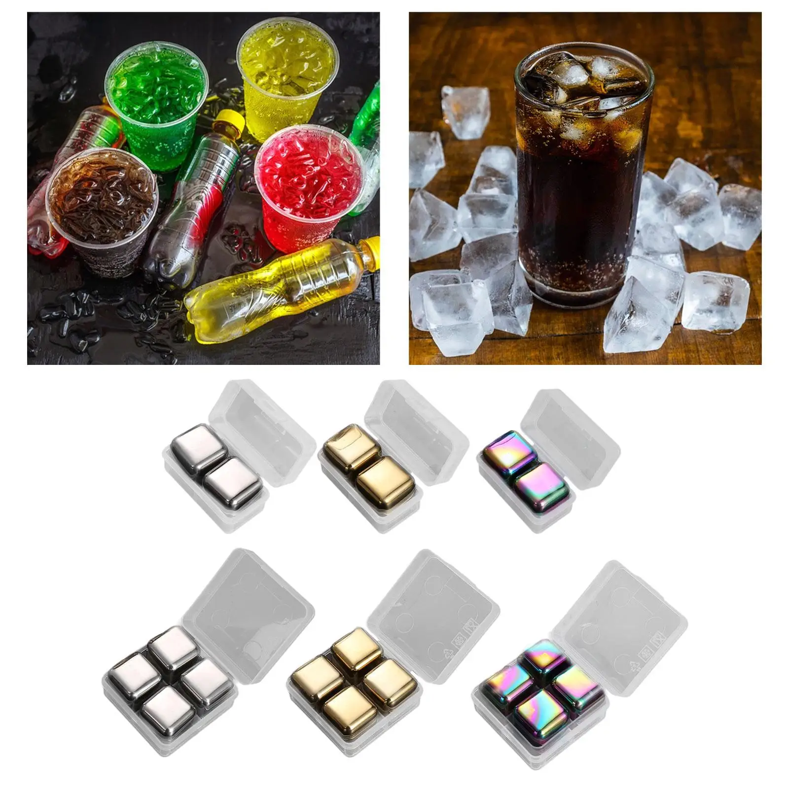 

Stainless Steel Reusable Ice Cubes Whisky Stone Beverage Chilling Rocks Whisky Ball