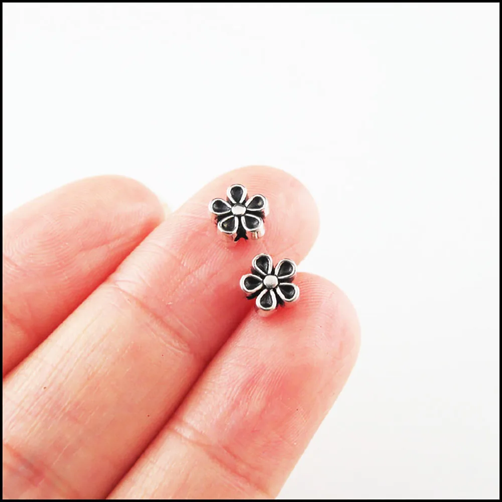 Fashion New Animal Elephant Square Star Palm Round Charms Spacer Bar Beads Tibetan Silver Plated — zdjęcie 4