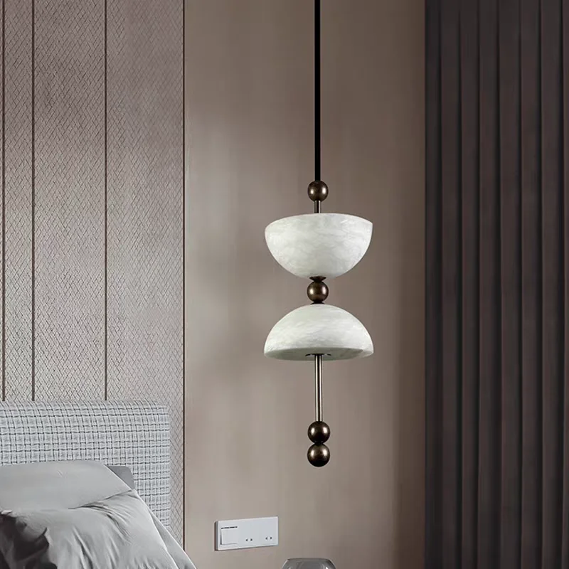 Natural Spanish Marble Chandelier Bedroom Headboard Background Wall Dining Room Entrance Bar Counter Pendant Lamp Indoor Decor