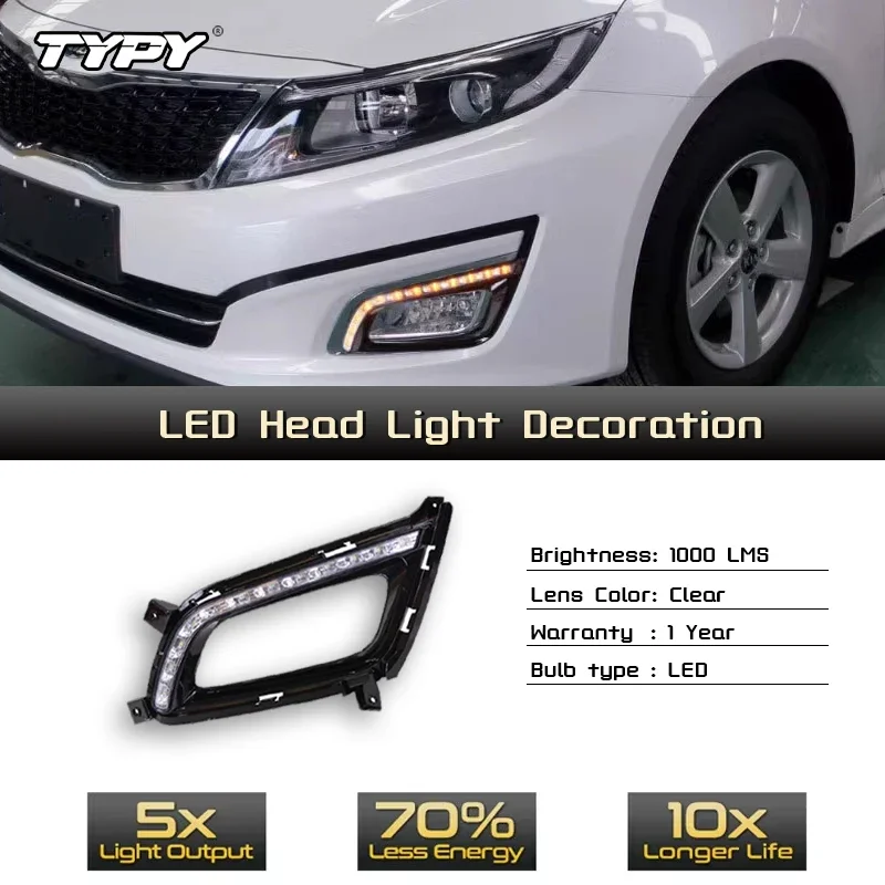 

TYPY Car LED Fog Lamp For KIA Optima K5 2014 2015 2016 Car LED Daytime Running Light Dynamic Turn Signal Auto Accessories
