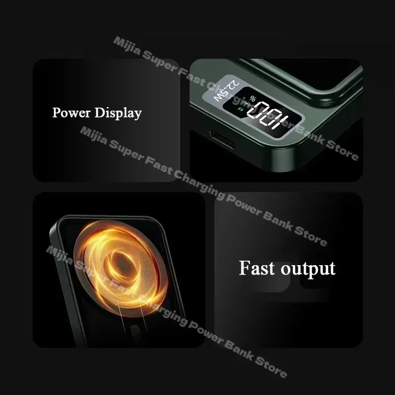 باور بانك صغير من Xiaomi بقدرة 50000 مللي أمبير في الساعة بقدرة 22.5 وات باور بانك لاسلكي مغناطيسي لهاتف iPhone 17 وشاحن حثي محمول وبطارية احتياطية