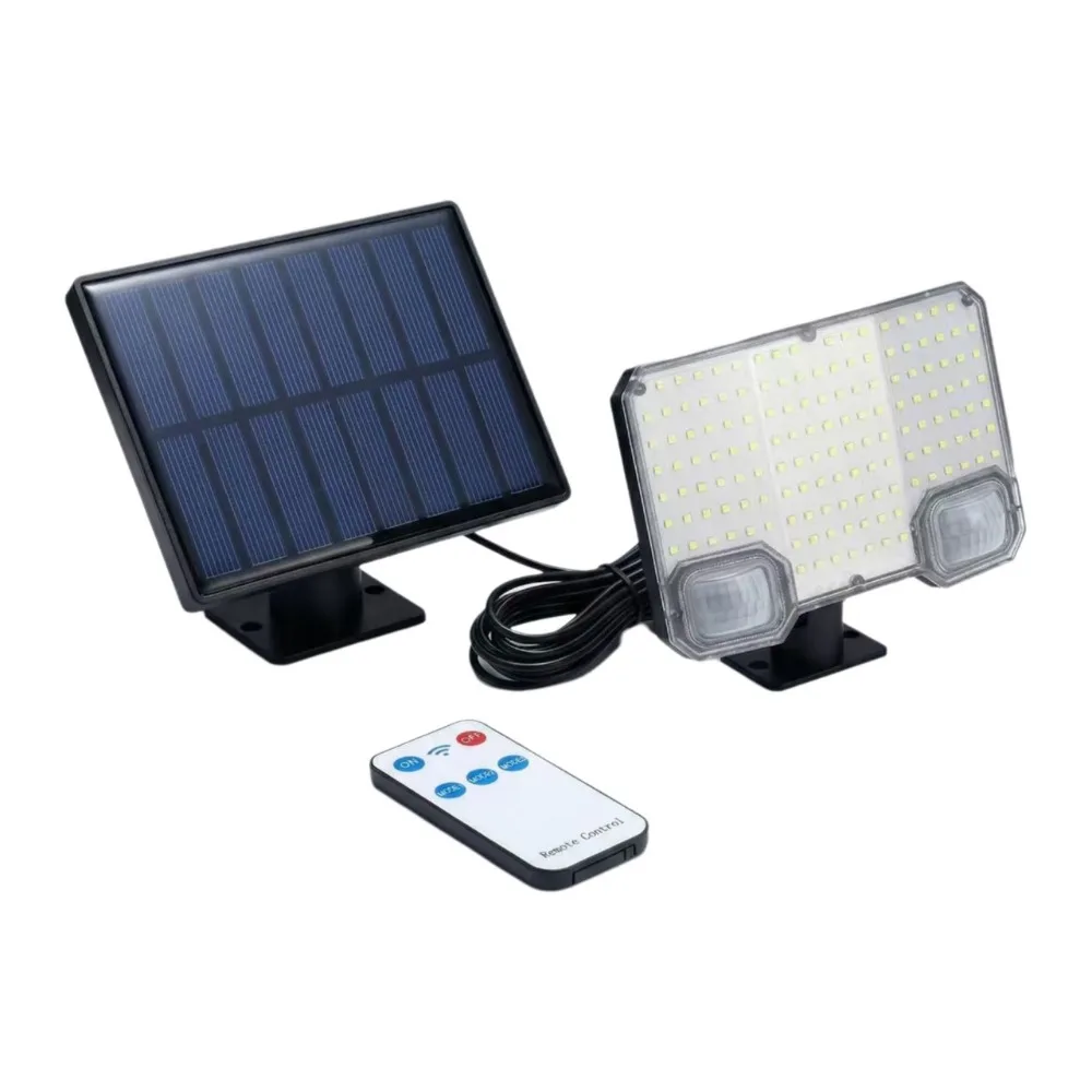 

Портативный 3-режимный солнечный настенный светильник с раздельной конструкцией, энергосберегающий, с датчиком движения, водонепроницаемый, с пультом ДУ, для наружного освещения сада