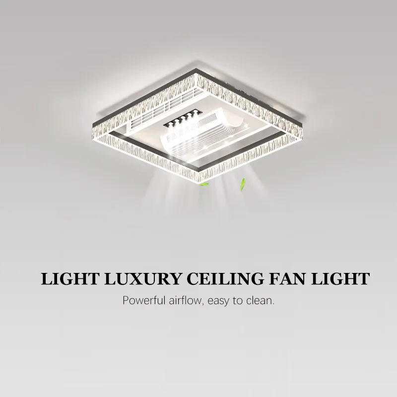 Remote Control Ceiling Fan Light,Low Profile LED Fan Lamp ,Quiet Flush Mount Fan Lamp for Summer, 3 Color Temperatures
