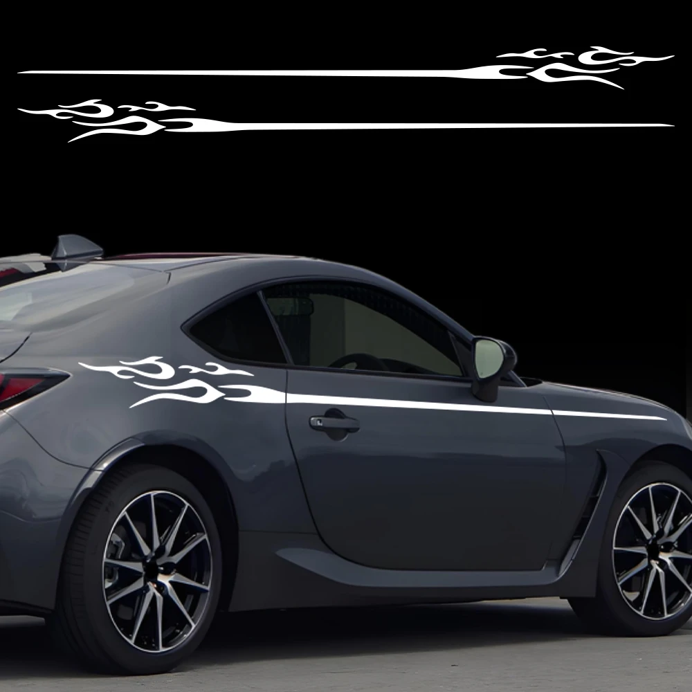 Car Side Waistline Stripe Stickers for Toyota 86 GT86 Subaru BRZ Sports Racing Flame Graphic Vinyl Decor Decal Auto Accessories