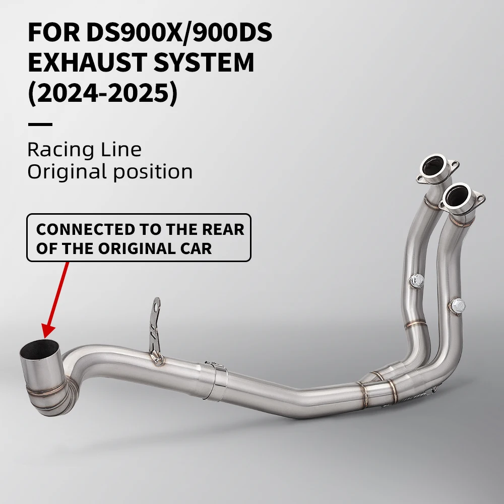 

For 900ds900DS DS900X DS900X motorcycle exhaust front intermediate connecting rod pipe 51MM diameter exhaust pipe (2024-2025)