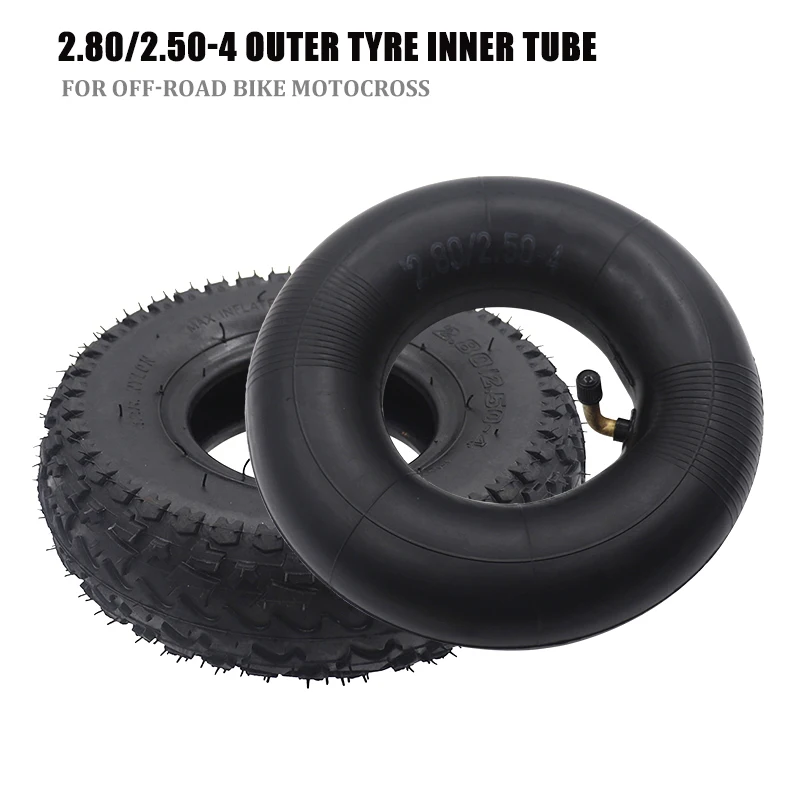 9-Zoll-Offroad-Reifen 2,80/2,50-4 Außenreifen-Innenschlauch, passend für Gas-/Elektroroller, ATV, ältere Menschen, Mobilitätsroller, Rolstuhl 2,50–4