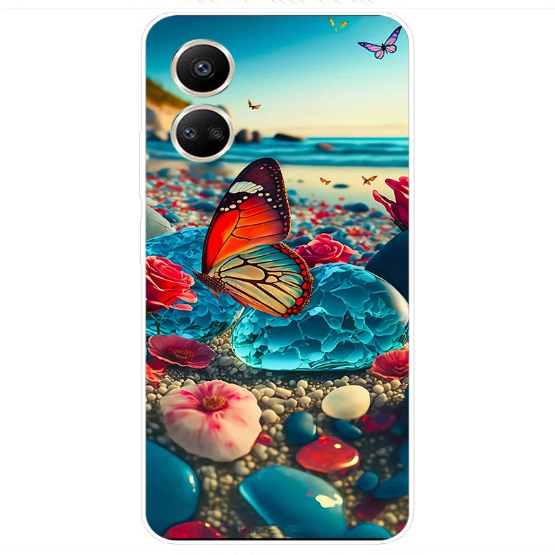 Phone Case For Huawei Nova 10 SE Cute Cat Fashion Flower Soft Silicone Cases For Huawei  Nova 10 SE 4G Fundas BNE-LX1, BNE-LX3