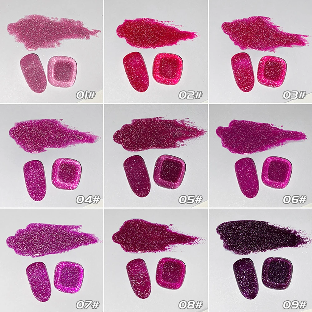 Vendeeni 9 Farben Rosenrot Pink Glitzernder Diamant-Gel-Nagellack UV Soak-Off Gel-Lack Semi-Permanenter Gel-Lack – Detail 3