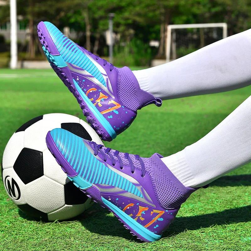 Hot Selling Outdoor High-quality Adult Football Shoes Shock-absorbing Rebound Versatile Nail Shoes Comfortable Soft Sports Shoes