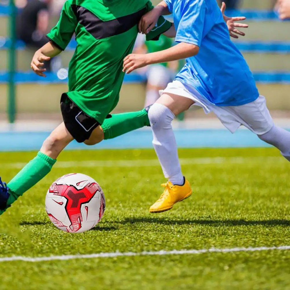 Pallone da calcio flessibile resistente all'usura da competizione taglia 5 colore vibrante calcio da allenamento antideflagrante per la scuola