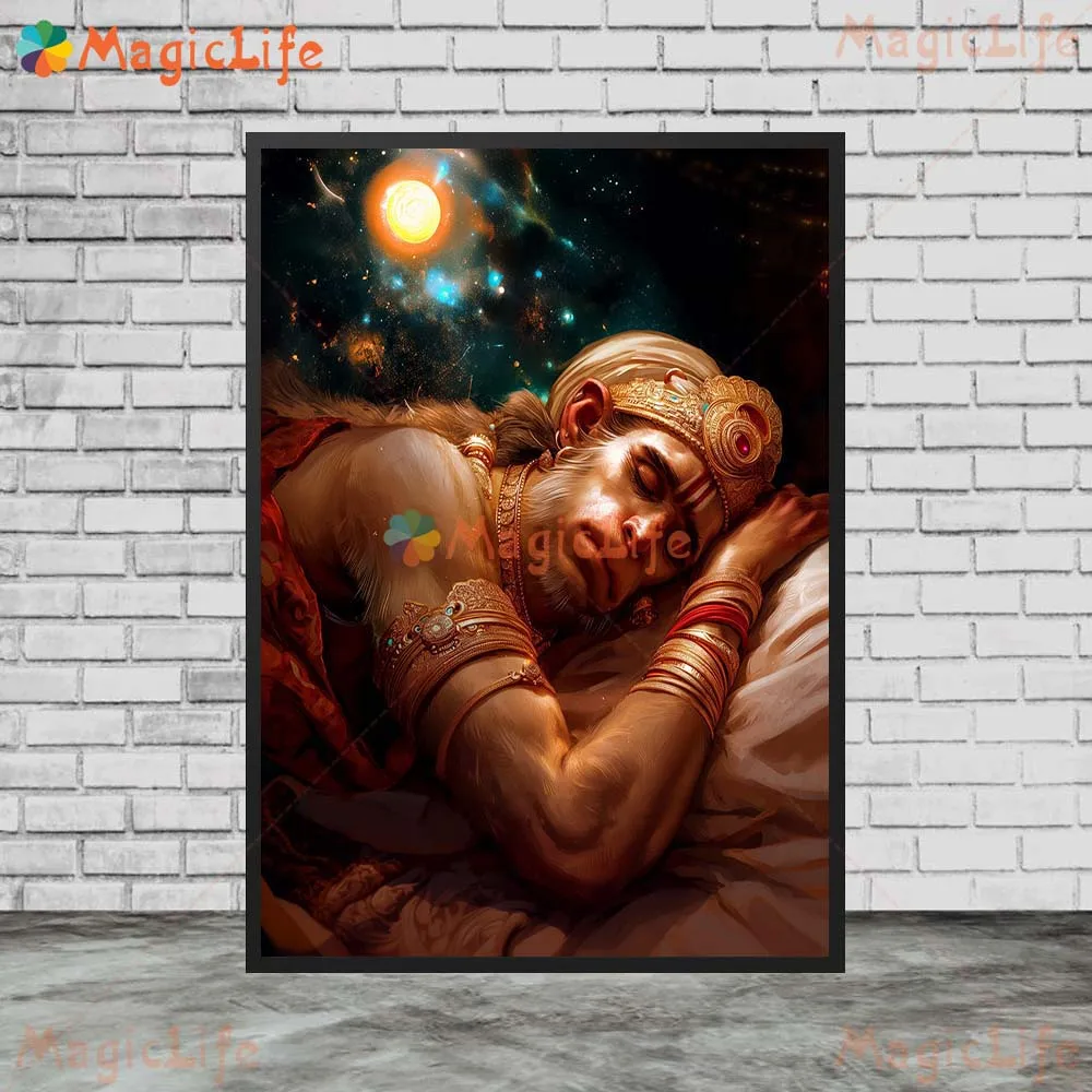 Shiva Trident Hanuman Hindu Mythology Religion Wall Pictures For Living Room Decor Poster Wall Art Canvas Painting Unframed