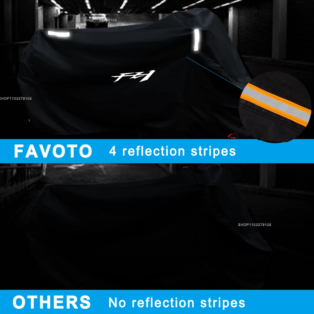 غطاء دراجة نارية مقاوم للماء ، في الهواء الطلق ، طوال الموسم ، مقاوم للغبار ، واقي من فوق البنفسجية ، غطاء مطر للدراجات النارية لياماها FZ1 ، fz1 ،- #4