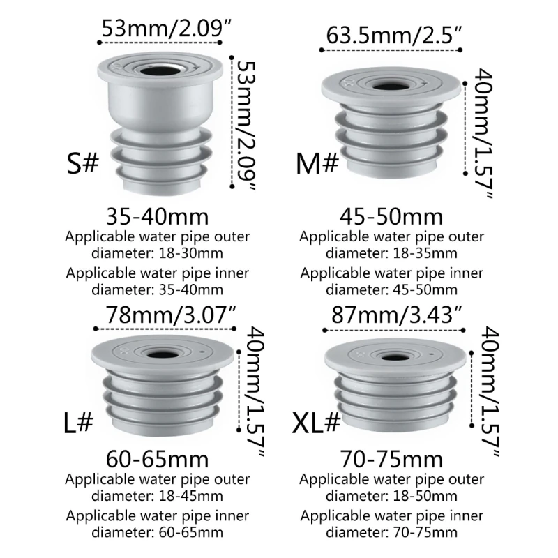 M17D Afvoerpijp Seal Deodorant Siliconen Plug Afdichting Plug Riool Seal Ring Voor Badkamer Keuken Tool Wasmachine