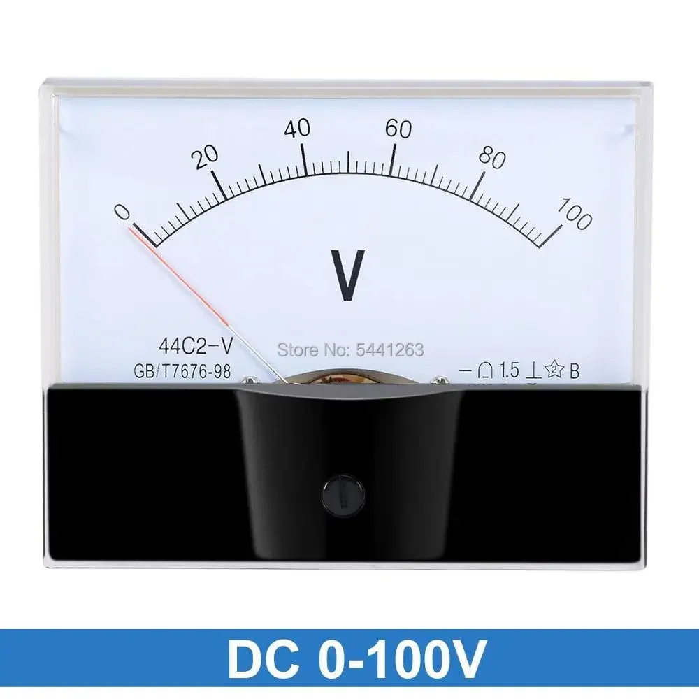 44C2 DC 5V 15V 20V 30V 50V 100V 150V 250V 300V 500V 600V 0-10V Analog Panel Voltage Gauge Volt Meter 1.5% Error