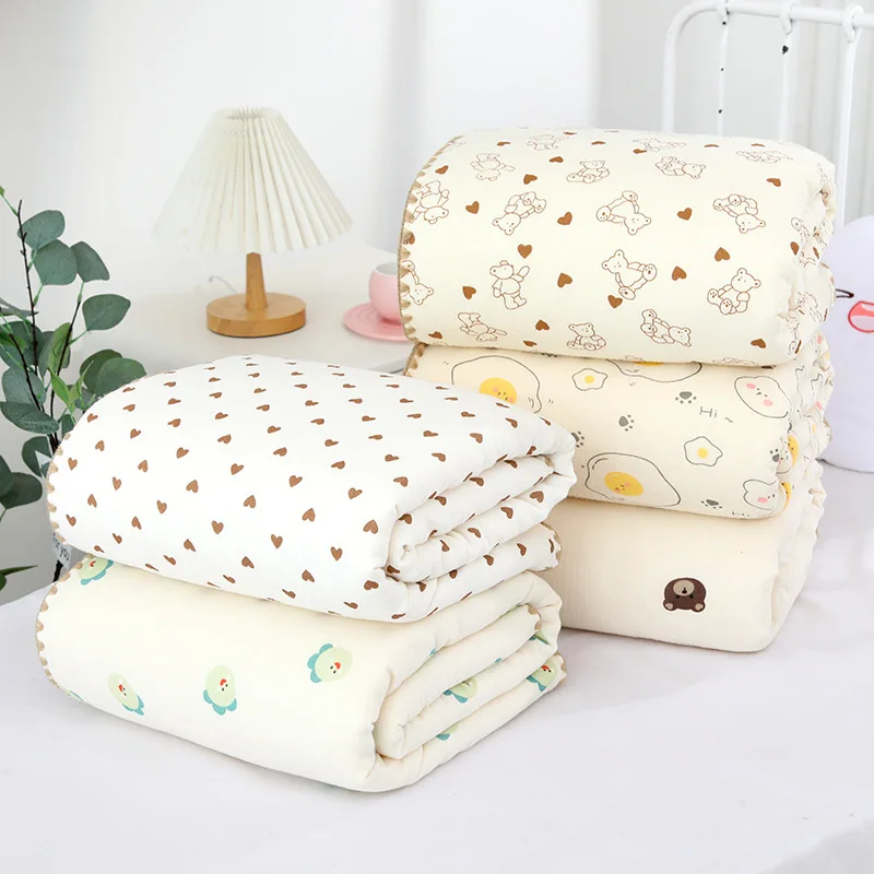 

Baby Bean Blanket Baby Spring Autumn Shell Edge Cover Blanket Children's Kindergarten Quilt Multipurpose Infant Cartoon Quilt