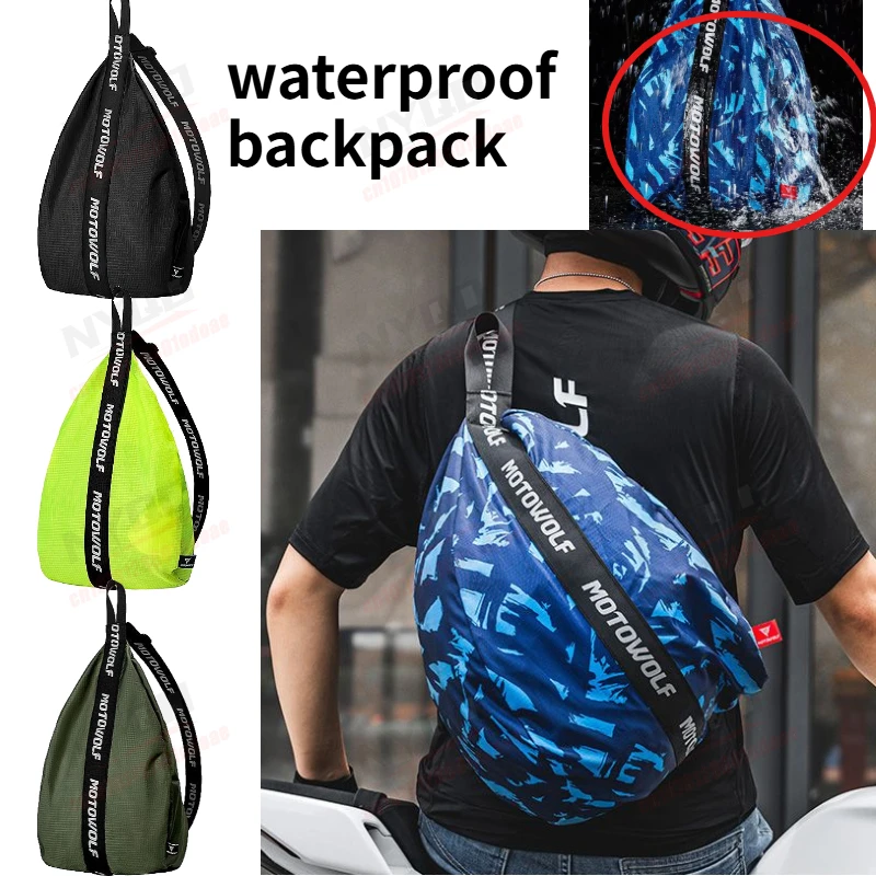 

Motorcycle Helmet Bag Large Capacity Single Shoulder Crossbody Backpack for Full Face Helmet Riding Commuter Storage Bag