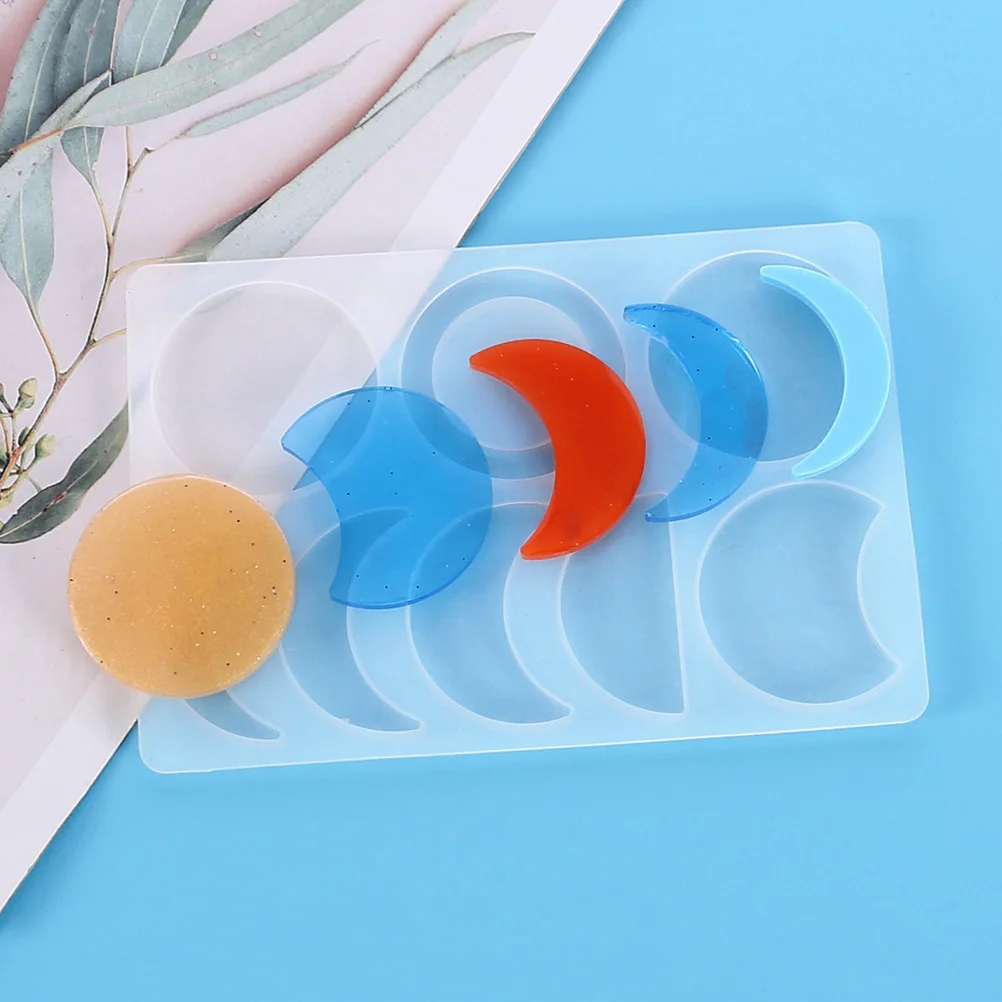 

SEWACC Silicone Mold 2Pcs for Resin Jewelry Making Handmade Pendants Crafts 6.7 Inch Flexible Epoxy Casting Art Projects