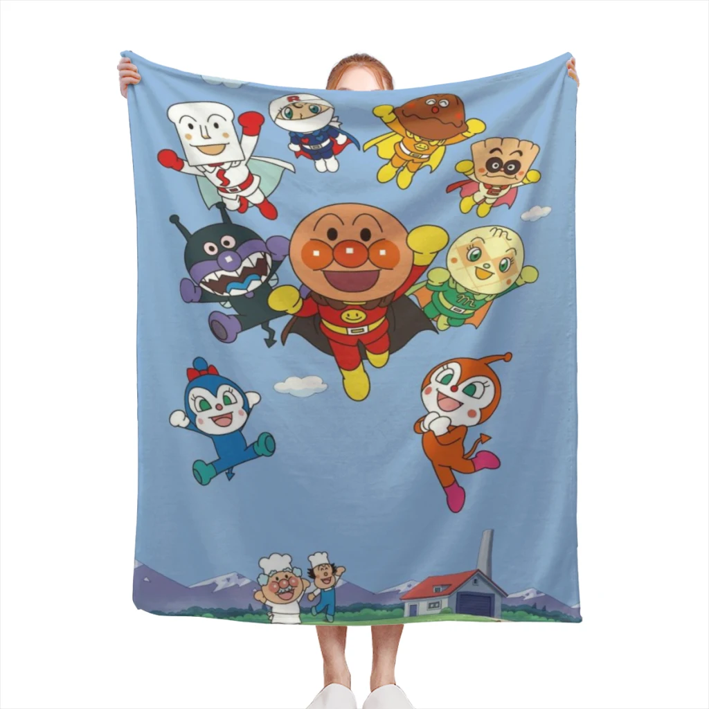 Cute Anpanman Cartoon confortevole Flanne coperta piumino flanella coperte morbide calde per la casa e la decorazione