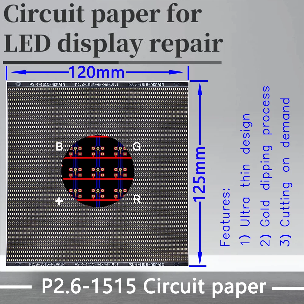 P2.6-1415-1515(VL) Circuit Paper，Vertical lamp which is usual，120X125mm ,Used for repairing damaged PCB pads