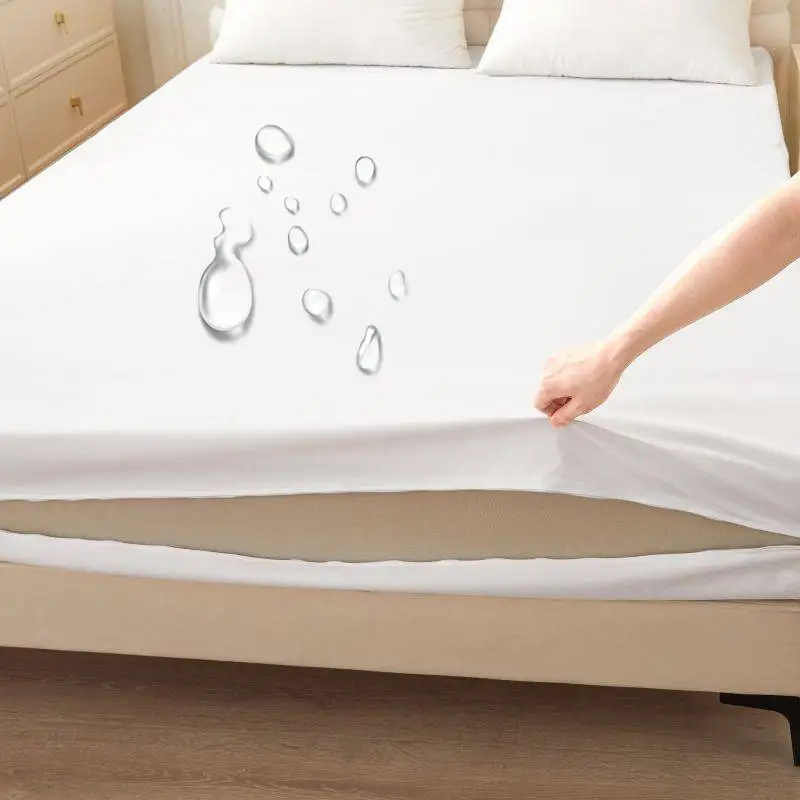 Six-Sided Waterproof Zippered Mattress Encasement, Breathable, Noiseless, Machine-Washable Zipped Mattress Cover,