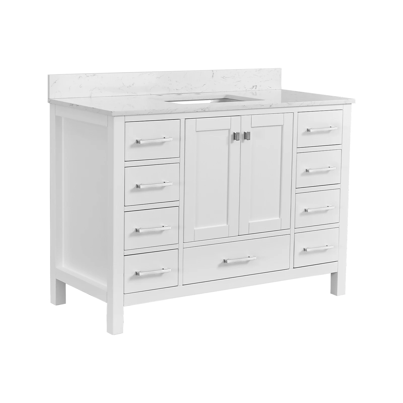 

Тумба для ванной 48 дюймов, отдельно стоящая тумба с столешницей, шкаф для хранения в ванной с каркасом из массива дерева