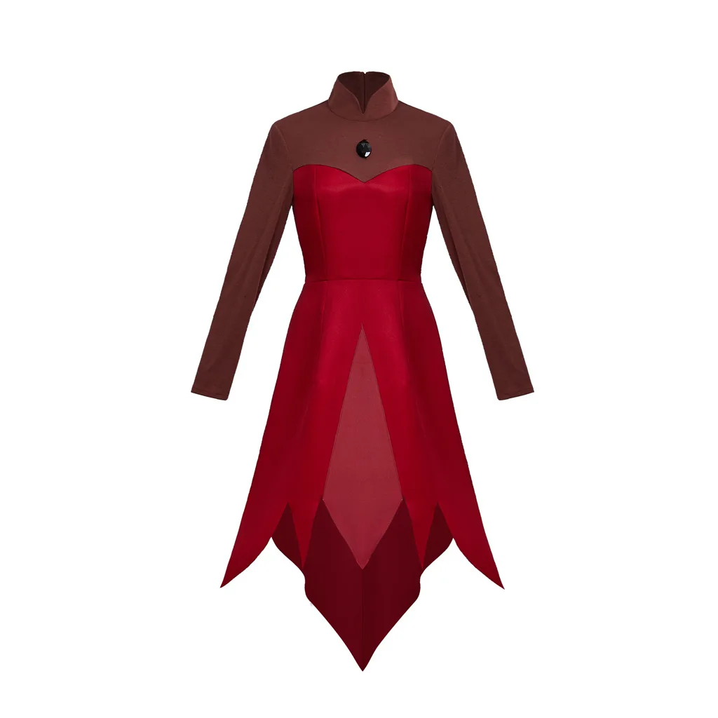 

Halloween Carnival Cosplay Costume Anime Owl Witch Magician Irregular Long Sleeve Dress Red Uniform Suit Women Clothing For Part