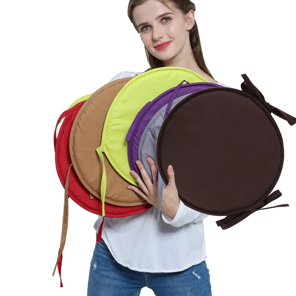 

Round Seat Cushions Sponge Pads for Home Office Chair Purple Coffee School Dining Furniture Straps Beds Cars Gifts