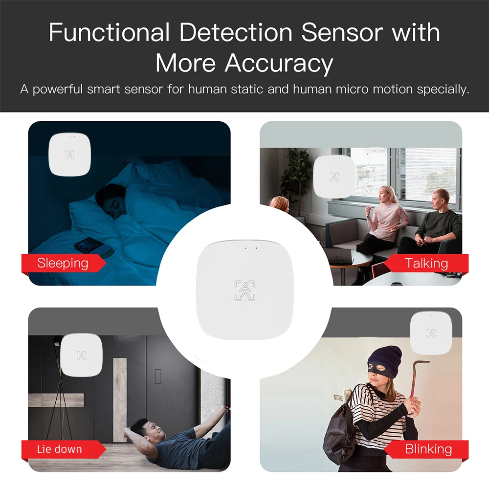 Imagem -04 - Sensor de Movimento de Presença Humana Wi-fi Mmwave com Detecção de Luminância Distância Celling Montagem na Parede Tuya Smart Life Automação Residencial