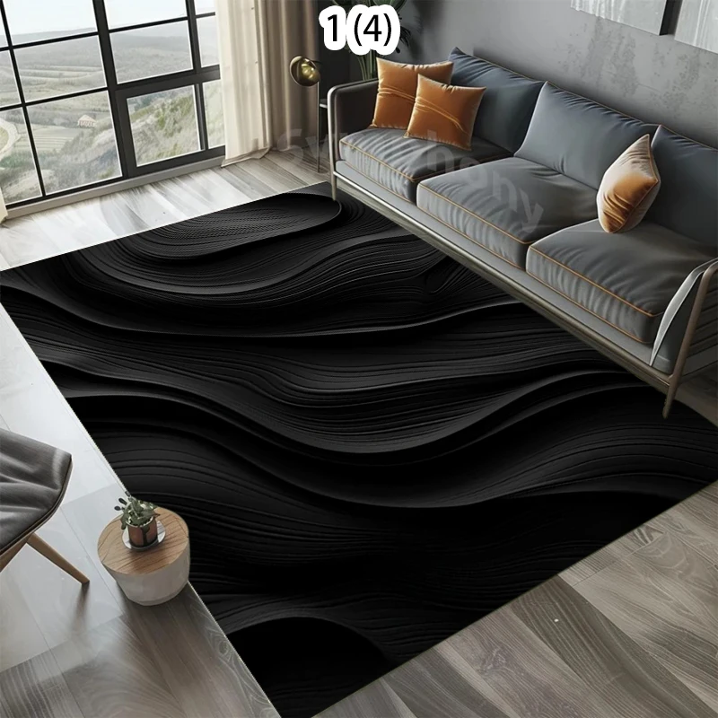 

Ковры Black Series: напольный коврик для гостиной, декор для дома, игровой коврик для детской комнаты, коврик под стол и стулья, легко чистится, простой узор, подарок