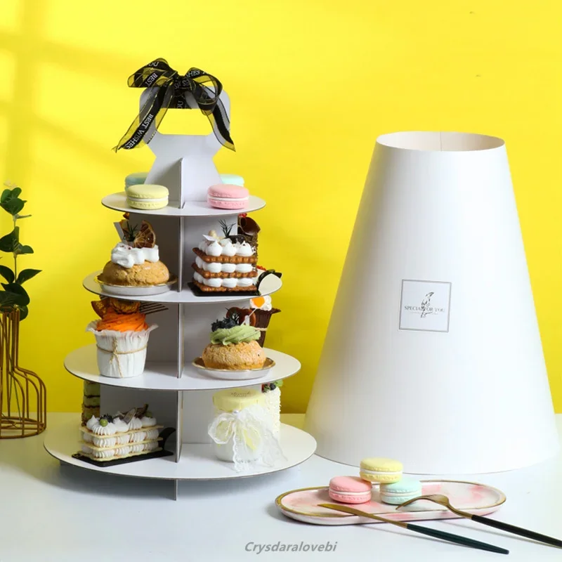 Afternoon Tea Portable Dessert Stand Cake Dessert Multi-layer Tea Break Table French Small West Dessert Box Display Shelf