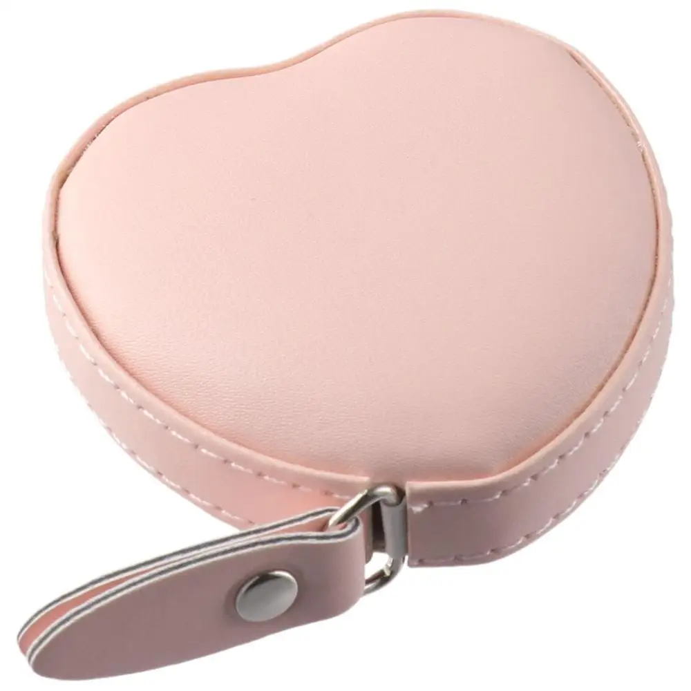 Cute Heart Shape Tape Measure Pink Portable Flexible Ruler Soft Leather Wear Resistant Mini Ruler Home