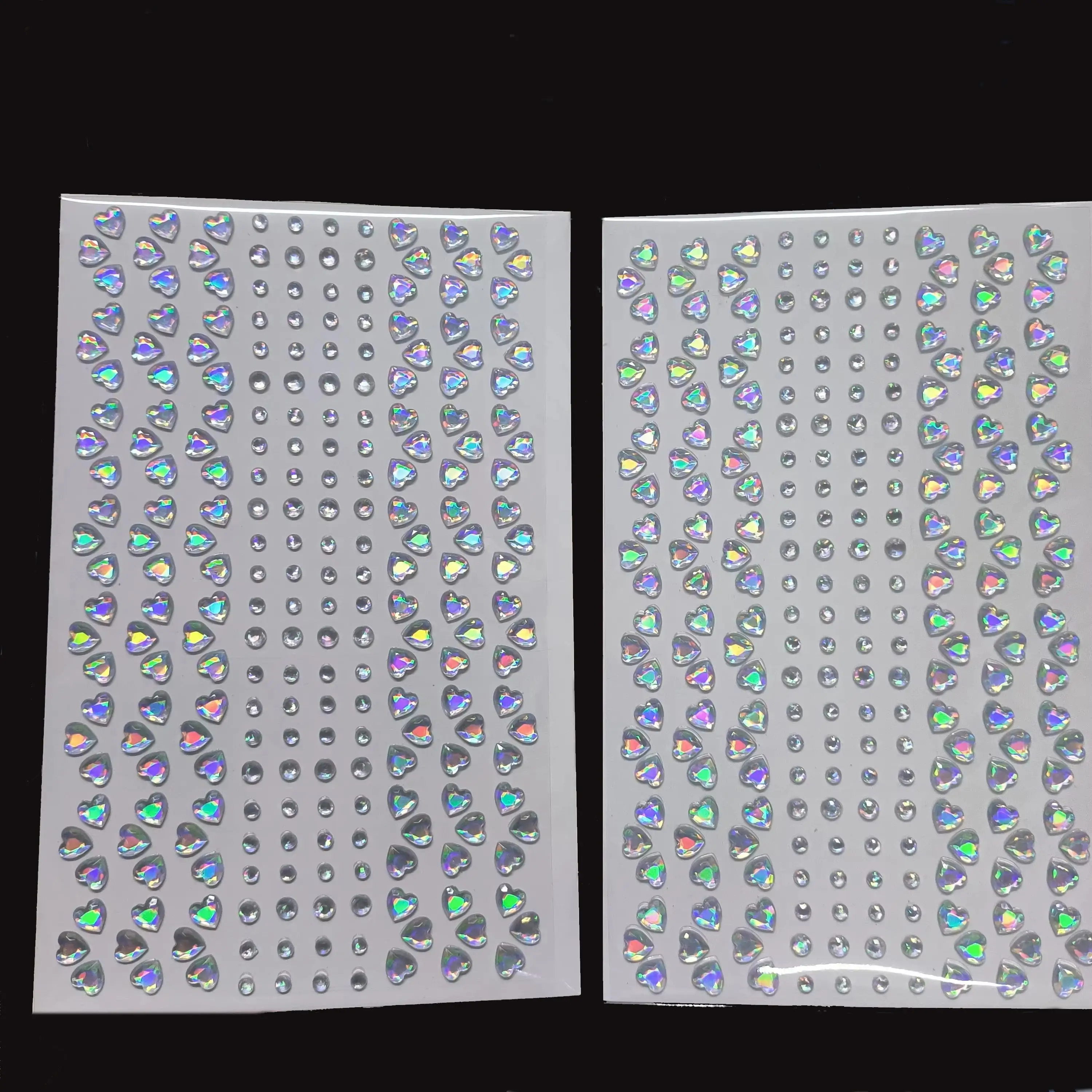 1 Sheet 3D Dream Color Love-Heart Gem Tattoo Stickers Round Diamond Temporary Tattoos DIY Eyes/Face/Hair/Makeup Jewelry Decals