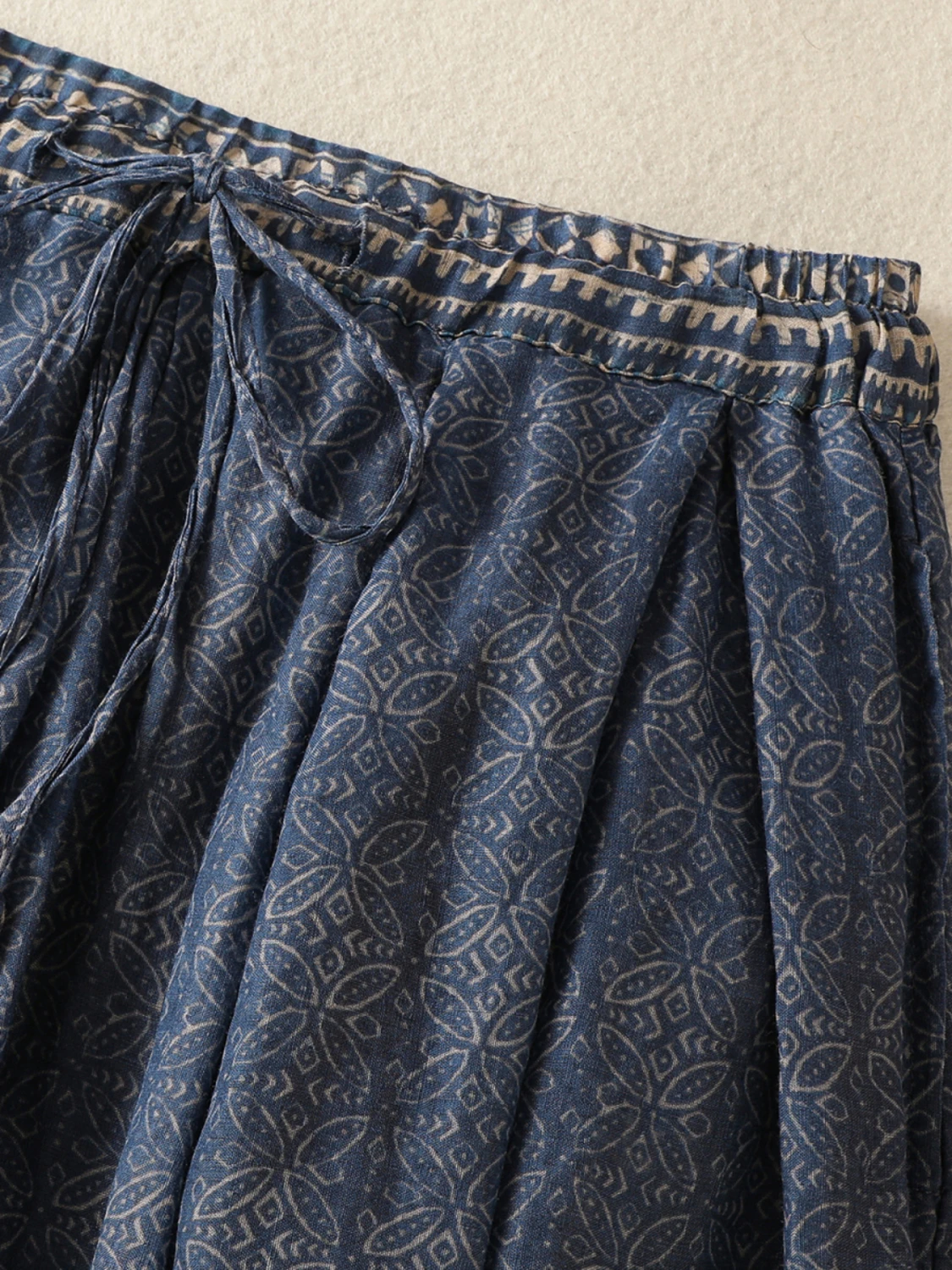 

Художественная этническая юбка из нежного хлопка и льна, винтажная лоскутная юбка с принтом f, длинная мягкая трапециевидная юбка свободного покроя, летняя