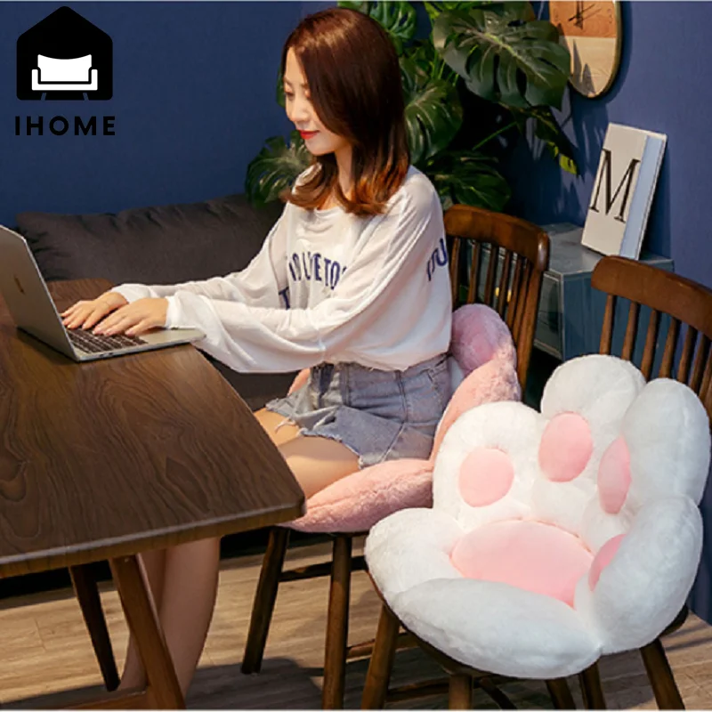 

IHOME Ins Foot Half Wrapped Bear Paw Cushion Cushion Cushion Imitation Rabbit Hair Tatami Cushion Cat Paw Cushion Sofa Cushion