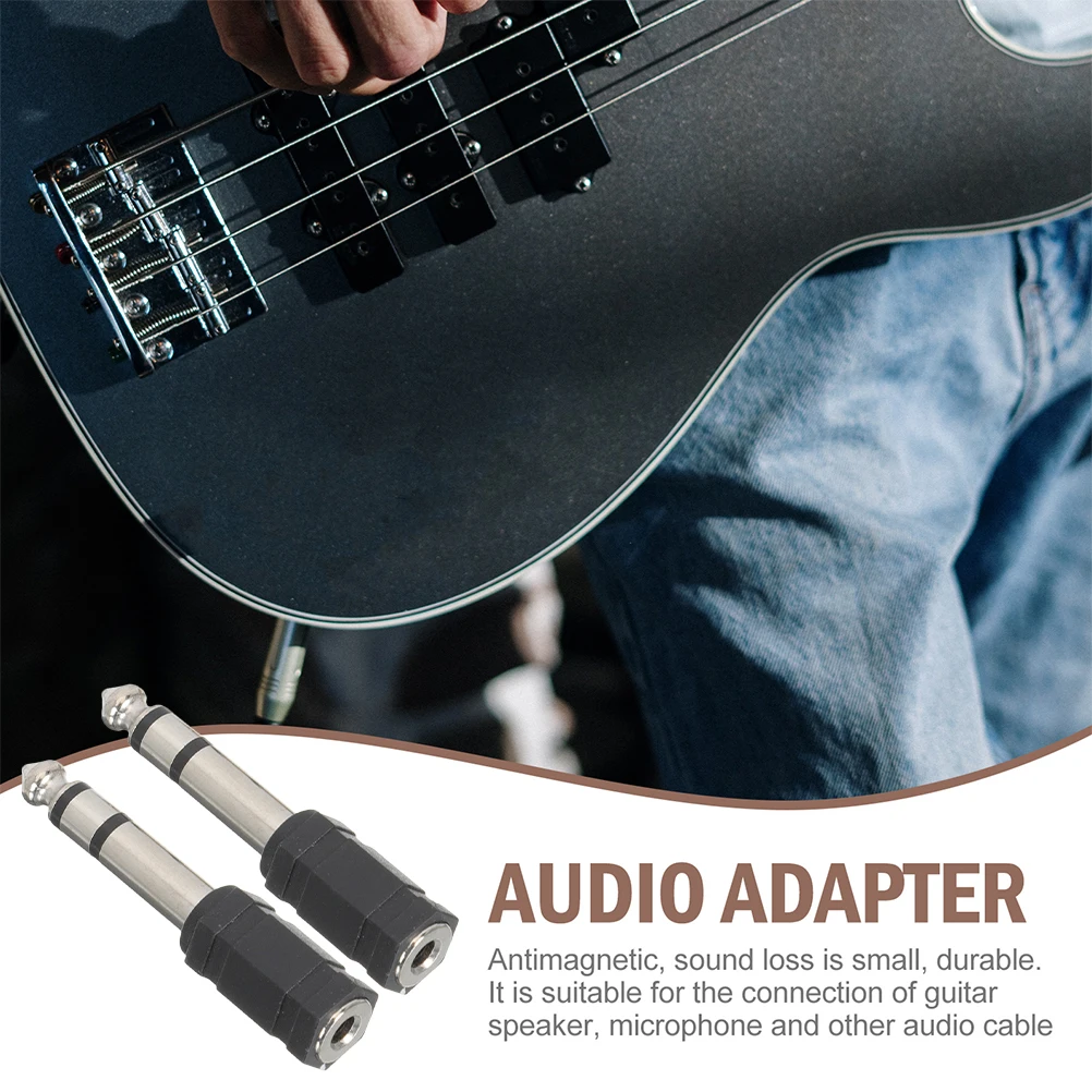 

2 Pcs Audio Adapter Durable Stereo Converter Cable Reliable Connector Zinc Alloy Fine Craftsmanship