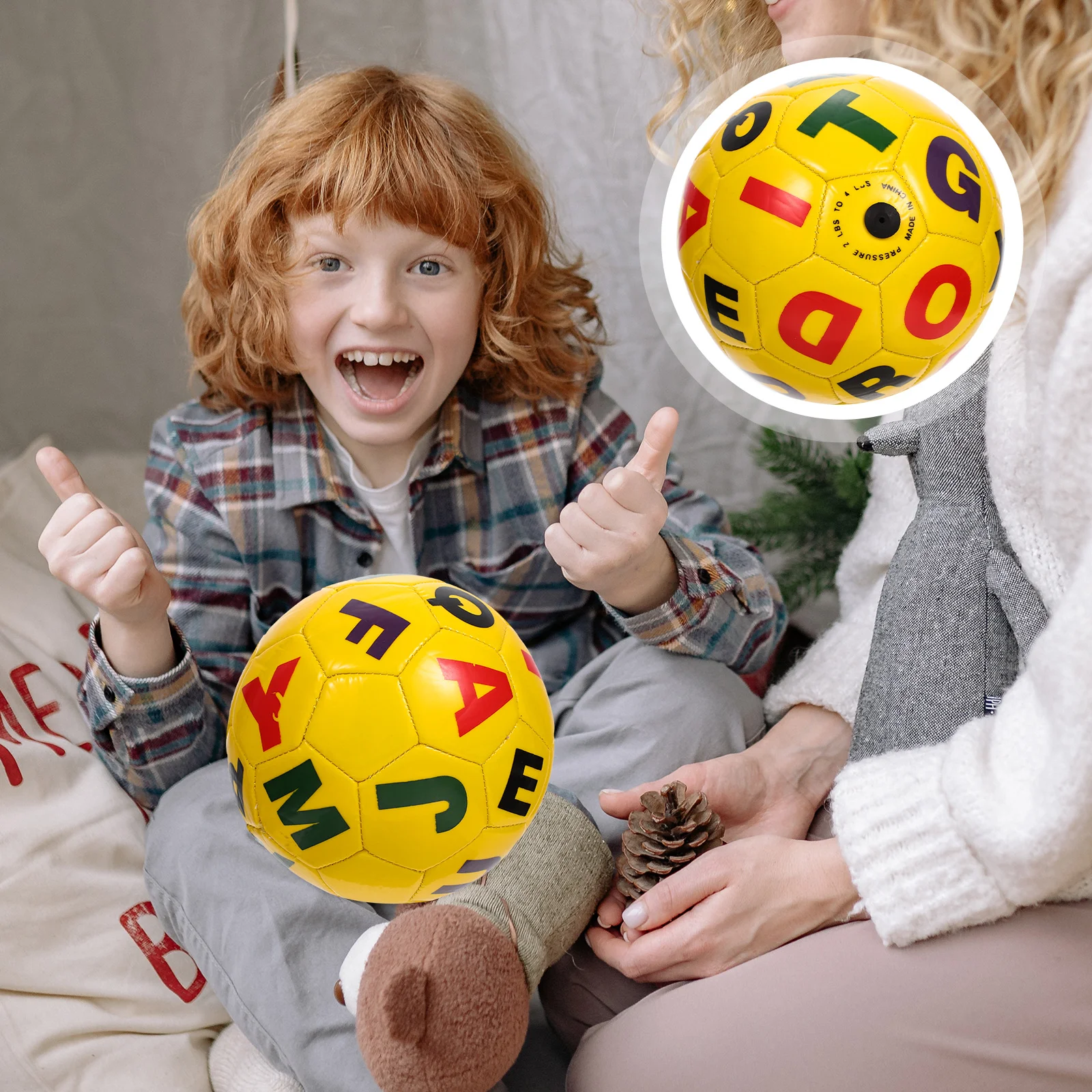 PVC-Fußball für Kinder, Strandspielzeug für Kinder, Bälle, Spielzeug für Kleinkinder, Fußball für mit Buchstaben bedruckt