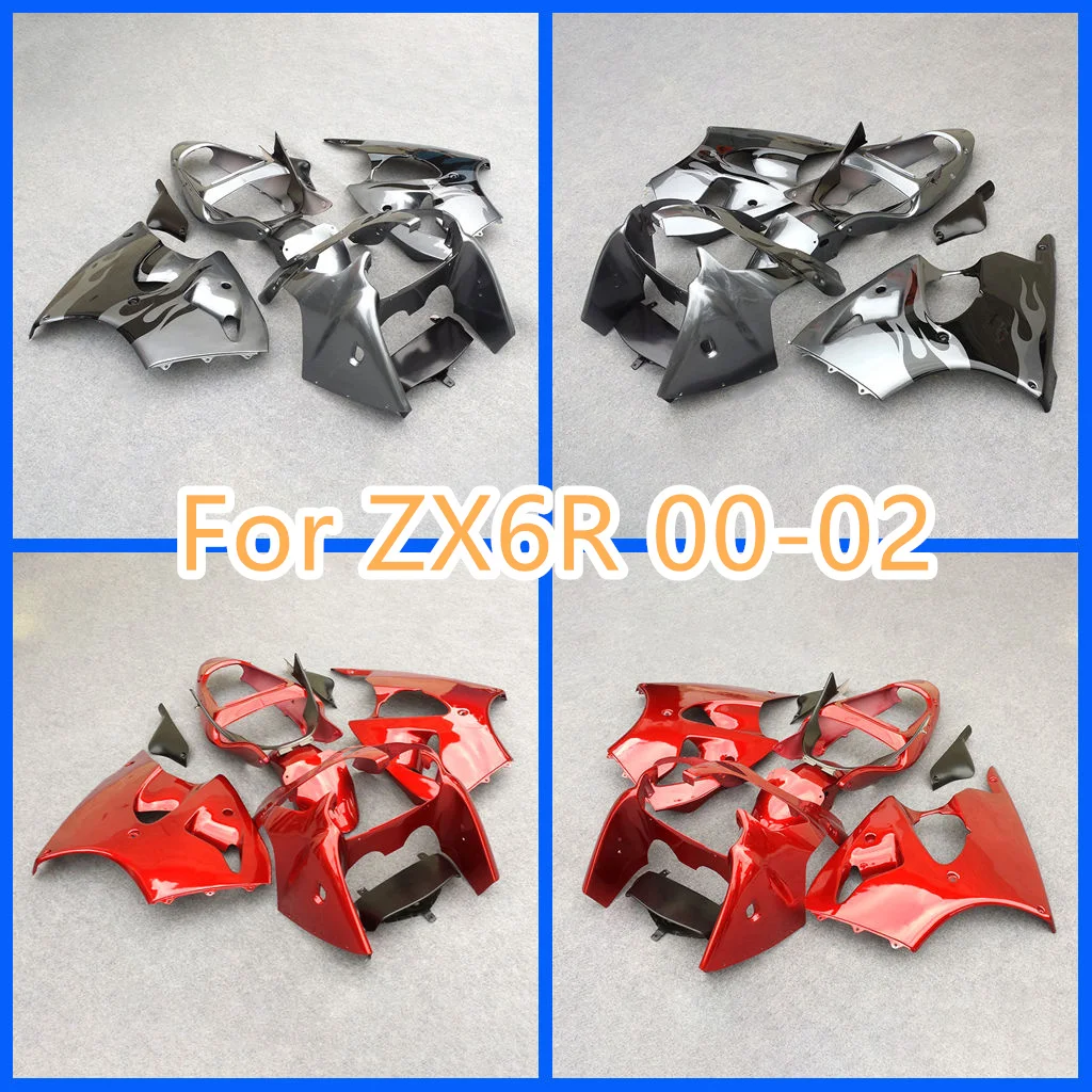 

Fit for Kawasaki Ninja 00-02 ZX6R 2000 2001 2002 ZX-6R ABS Plastic Fairing Kit Body Repair Aftermarket Parts Free Custom