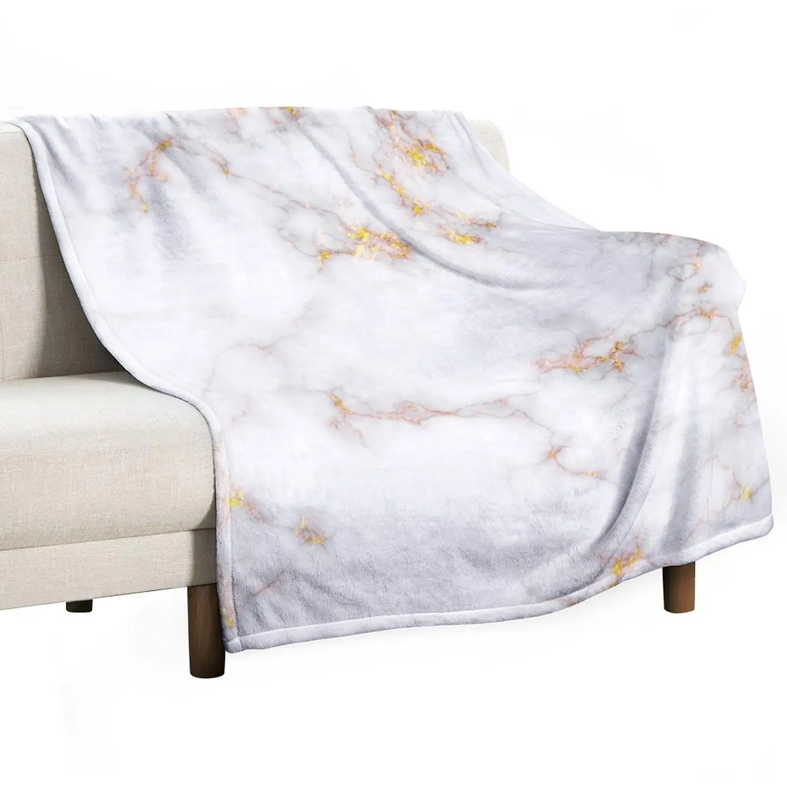 

Marble - Gold Throw Blanket Nap Vintage Blankets