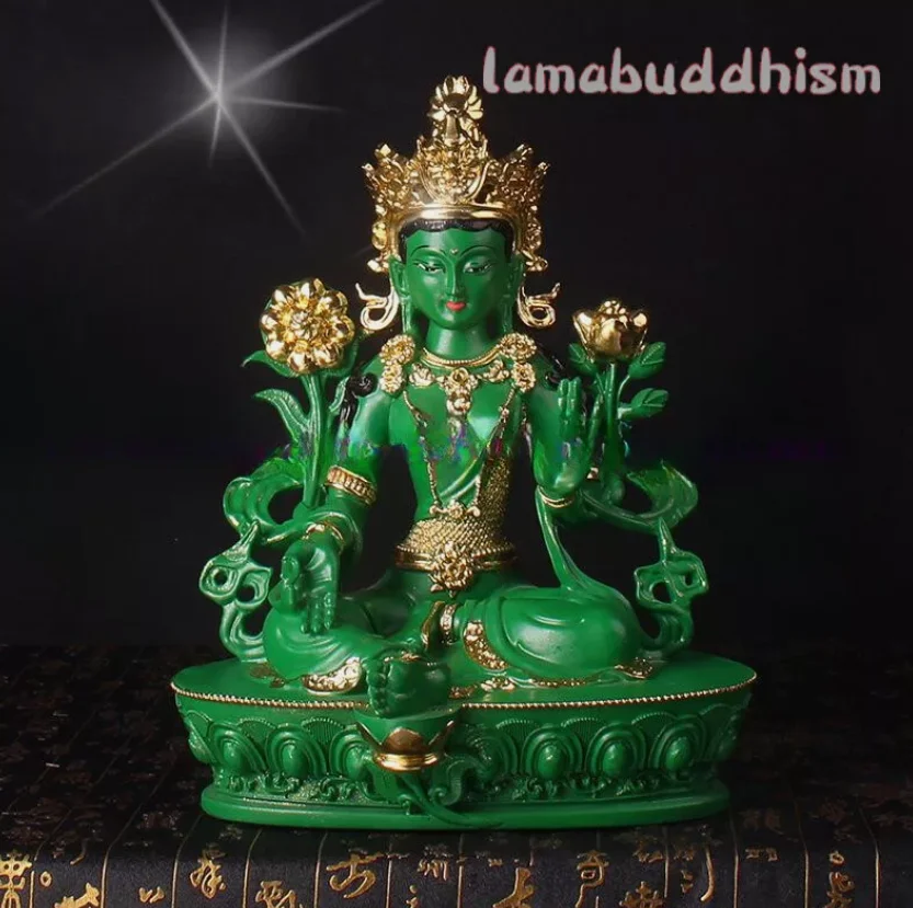 

Buddha Statue Buddhist Patriarch Resin Green Tara Bodhisattva Buddha HOME Altar