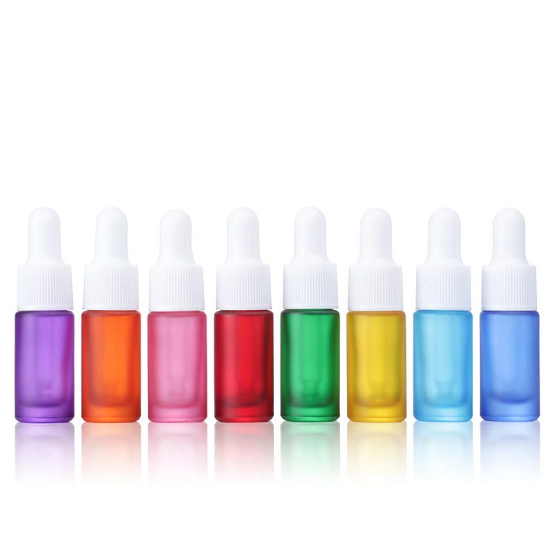 

100pcs 5ml Dropper Bottles Empty Glass Empty Essential Oil Aromatherapy Bottles White Black Cap Pipettes Bottles