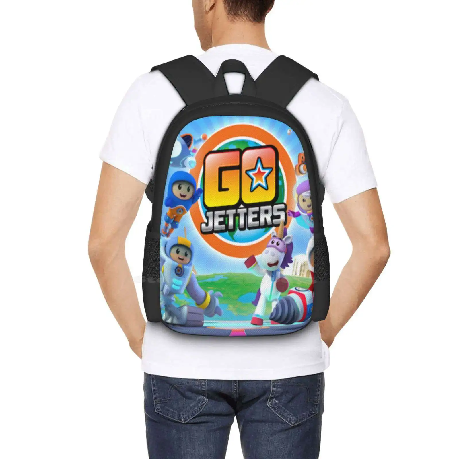 Go Jetters Design Neuankömmlinge Unisex Taschen Studenten tasche Rucksack Go Jetters Xuli Foz Kyan Lars Ubercorn Cbeebies Kinder Kinder