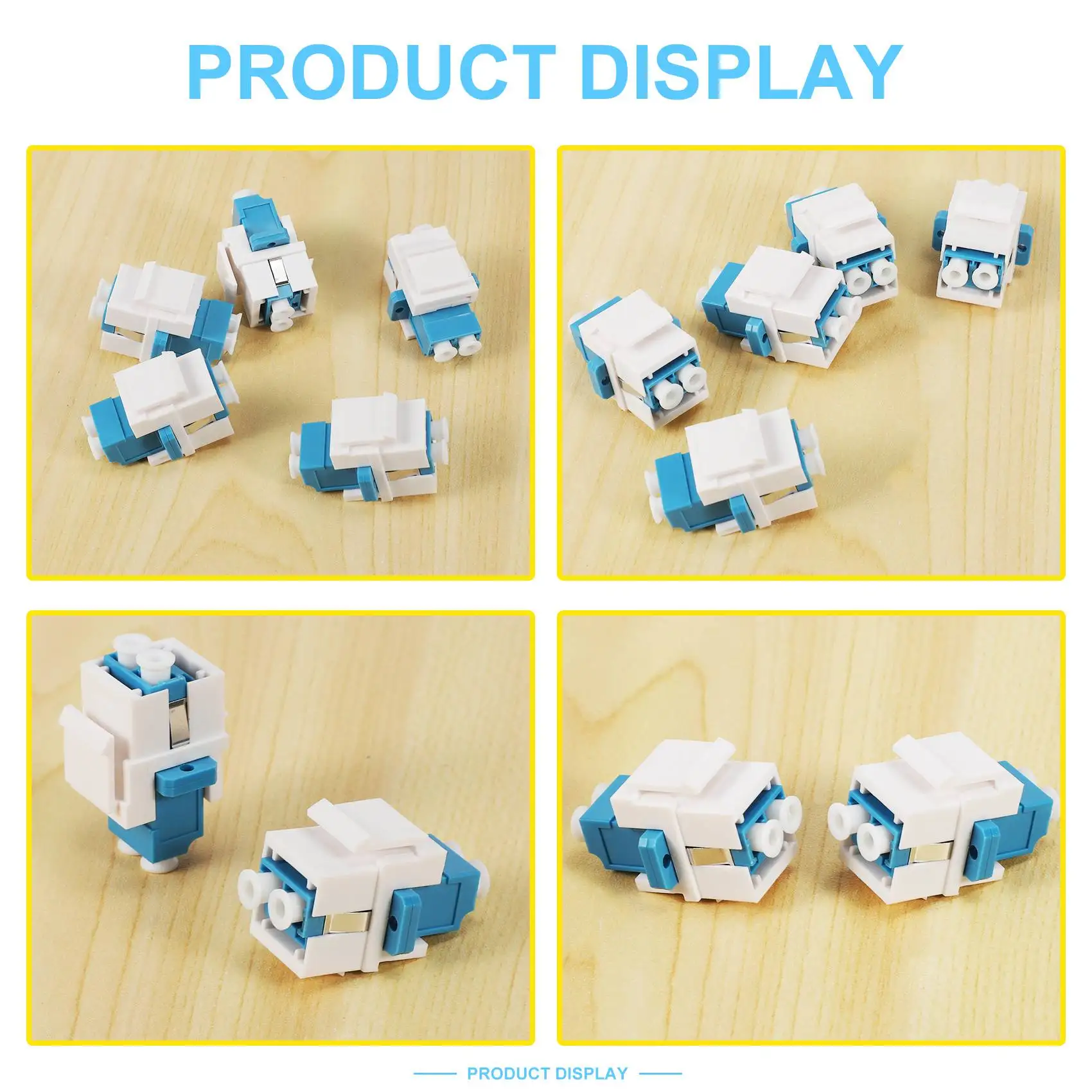 LC Fiber Optic Adapter LC to LC Duplex Multimode 10GB F/F Keystone Coupler for Wall Plates, Patch Panels