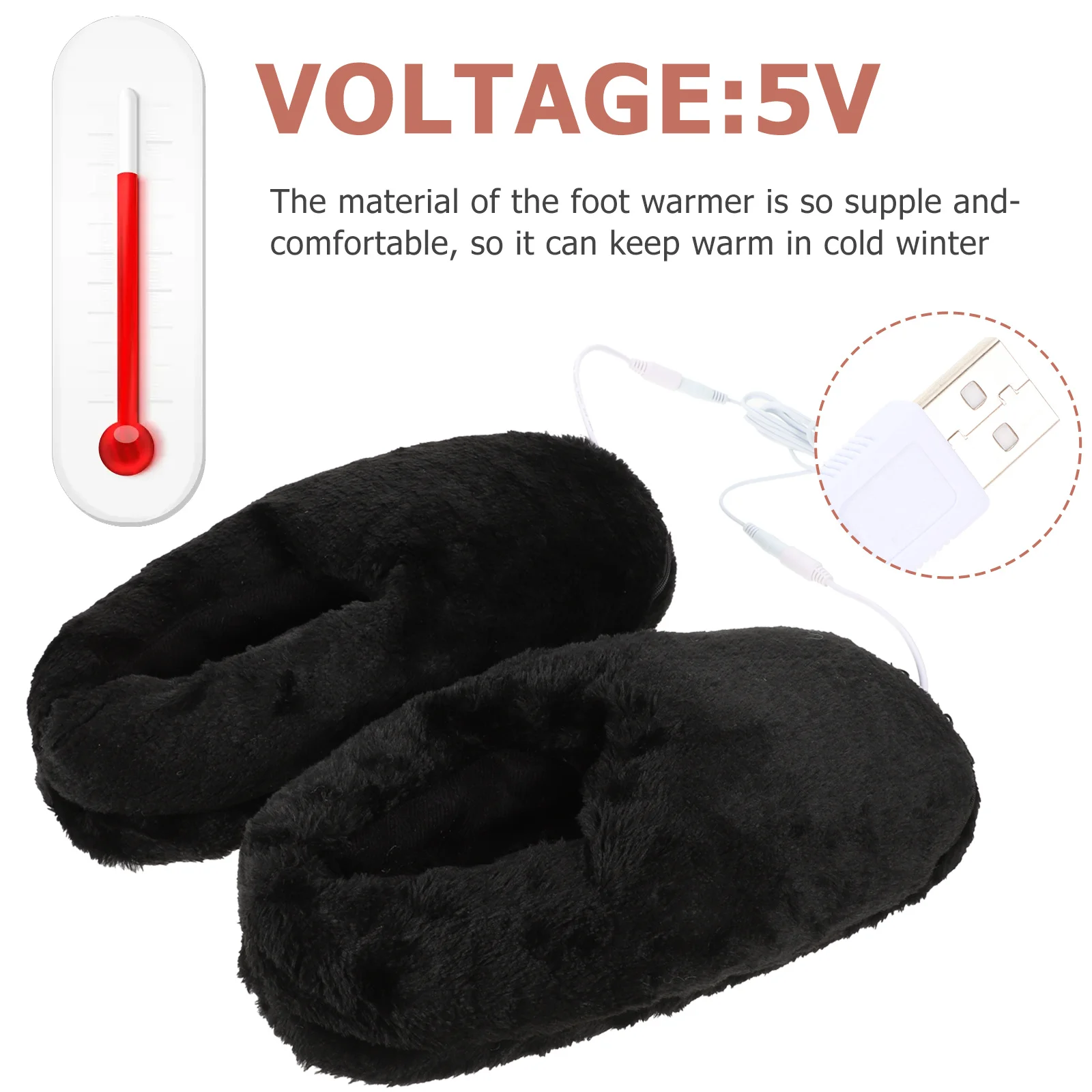 1 زوج أحذية التدفئة الكهربائية USB جهاز تدفئة القدمين لينة مرنة أحذية دافئة لفصل الشتاء داخلي المنزل مكتب استخدام USB سخان القدم