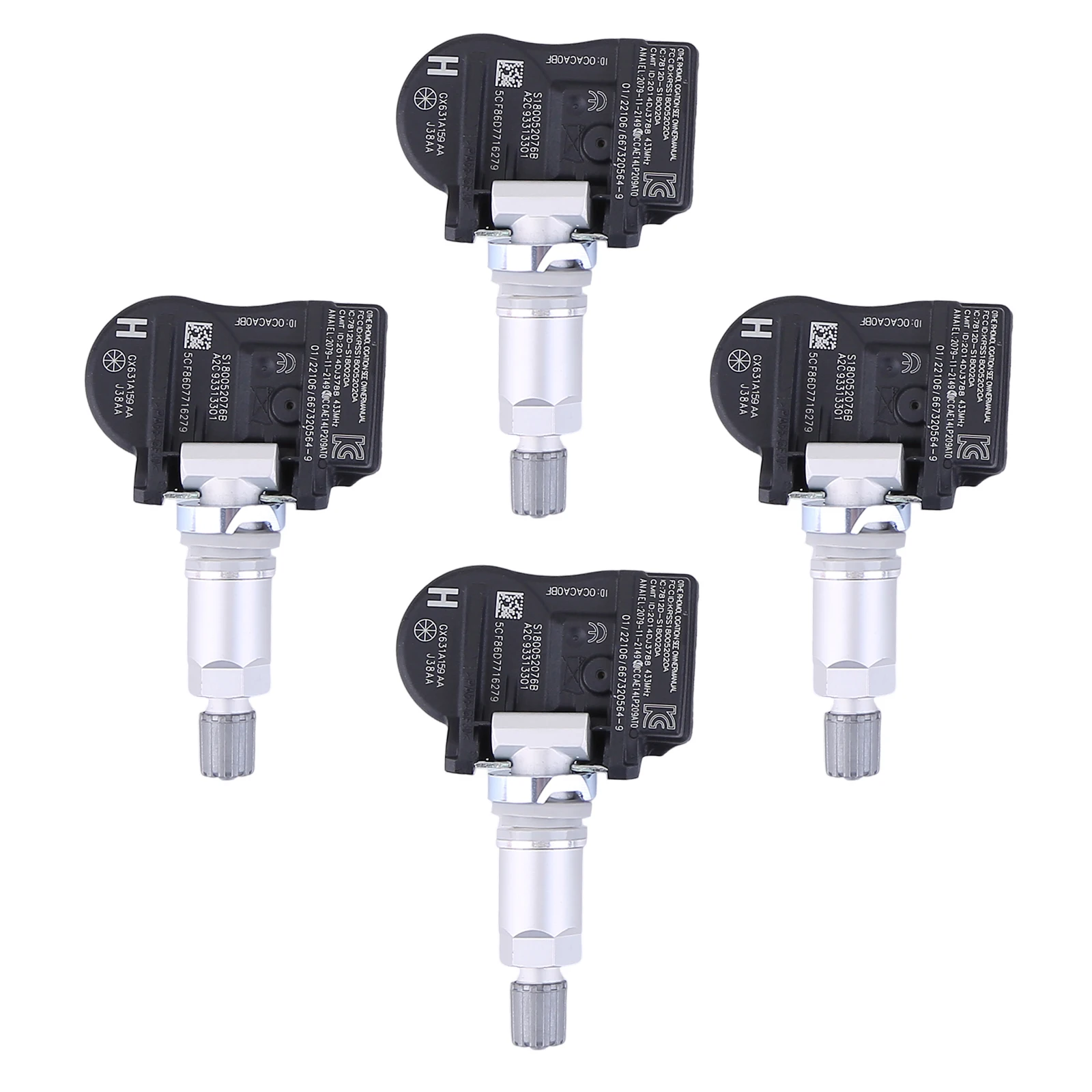 4Pcs Tire Pressure Sensors Replacement TPMS Tyre Pressure Monitor System 433MHz Compatible for Jaguar F-Type 2018-2021 Replaces