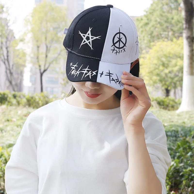 New Hip Hop Kpop Graffiti Streetwear Letter Men Women Baseball Hats Cotton Fashion Breathable Personality Cool Sport Unisex Caps